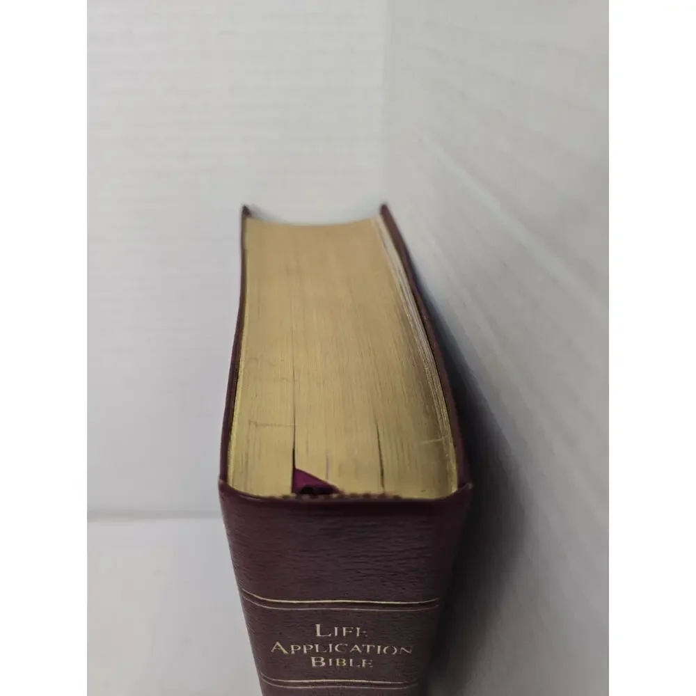 VTG NIV 1991 Life Application Study Bible by Zondervan Burgundy Bonded Leather
